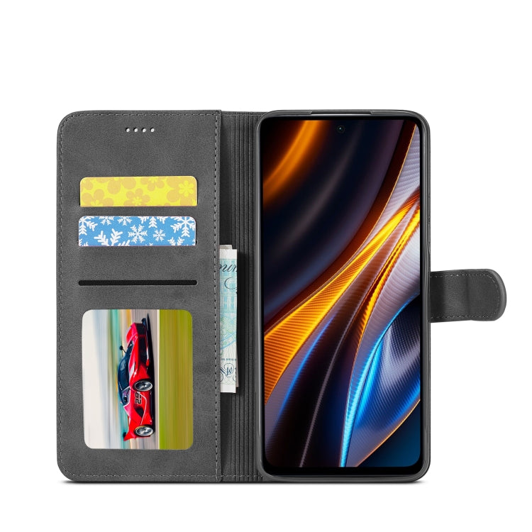LC.IMEEKE Calf Texture Leather Phone Case, For Xiaomi Poco X4 GT 5G