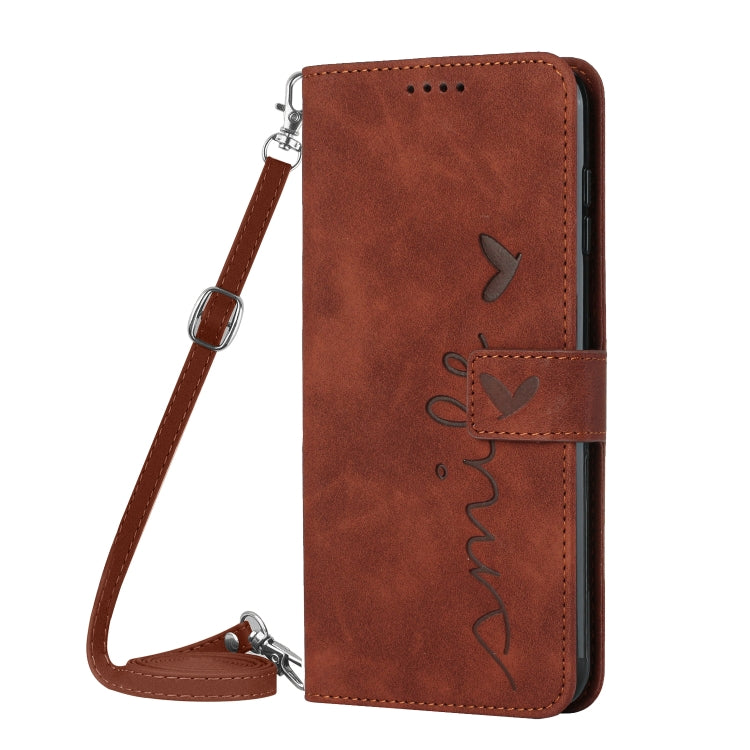 Skin Feel Heart Pattern Leather Phone Case with Lanyard, For Xiaomi Redmi Note 9S / Note 9 Pro, For Xiaomi Redmi Note 9T, For Xiaomi Redmi Note 10 4G / Note 10S, For Xiaomi Redmi Note 10 5G, For Xiaomi Redmi Note 10 Pro                                 ...