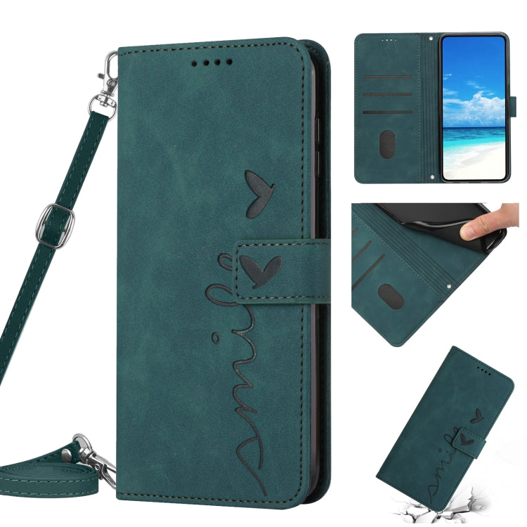 Skin Feel Heart Pattern Leather Phone Case with Lanyard, For Xiaomi Redmi Note 9S / Note 9 Pro, For Xiaomi Redmi Note 9T, For Xiaomi Redmi Note 10 4G / Note 10S, For Xiaomi Redmi Note 10 5G, For Xiaomi Redmi Note 10 Pro                                 ...