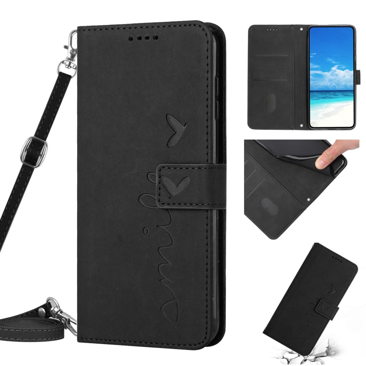 Skin Feel Heart Pattern Leather Phone Case with Lanyard, For Xiaomi Redmi Note 9S / Note 9 Pro, For Xiaomi Redmi Note 9T, For Xiaomi Redmi Note 10 4G / Note 10S, For Xiaomi Redmi Note 10 5G, For Xiaomi Redmi Note 10 Pro                                 ...