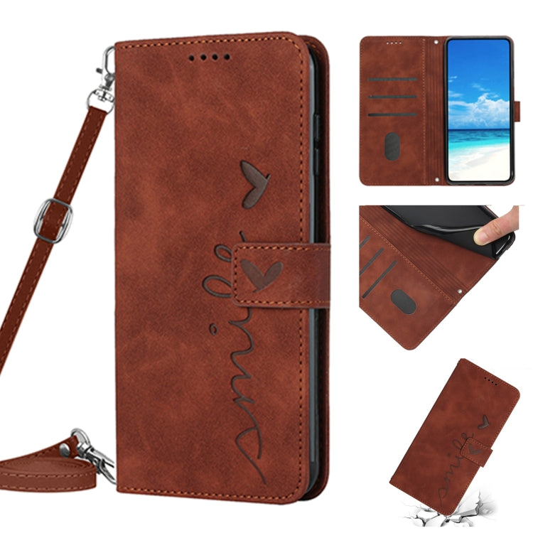 Skin Feel Heart Pattern Leather Phone Case with Lanyard, For Xiaomi 11T / 11T Pro, For Xiaomi Poco M3, For Xiaomi Poco M4 Pro, For Xiaomi Poco X3 NFC, For Xiaomi Poco X4 Pro 5G