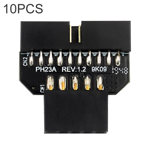 10 PCS Motherboard USB 2.0 9Pin to USB 3.0 19Pin Plug-in Connector Adapter, PH23A, PH23B