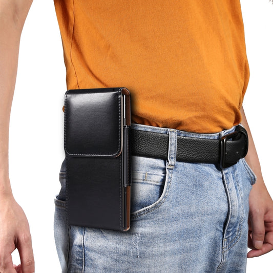 Men Glossy Texture Leather Portable Mobile Phone Waist Bag for 6.9 inch or below, 6.9 inch Glossy Texture