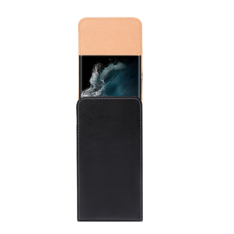 Men Glossy Texture Leather Portable Mobile Phone Waist Bag for 6.9 inch or below, 6.9 inch Glossy Texture