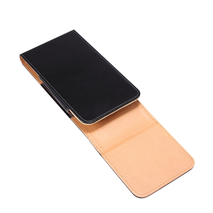 Men Glossy Texture Leather Portable Mobile Phone Waist Bag for 6.9 inch or below, 6.9 inch Glossy Texture