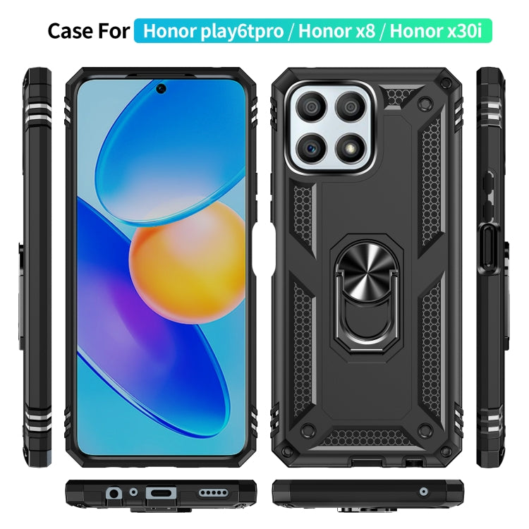 Shockproof TPU + PC Phone Case with 360 Degree Rotating Holder, For Honor Play6T Pro / X8 / X30i
