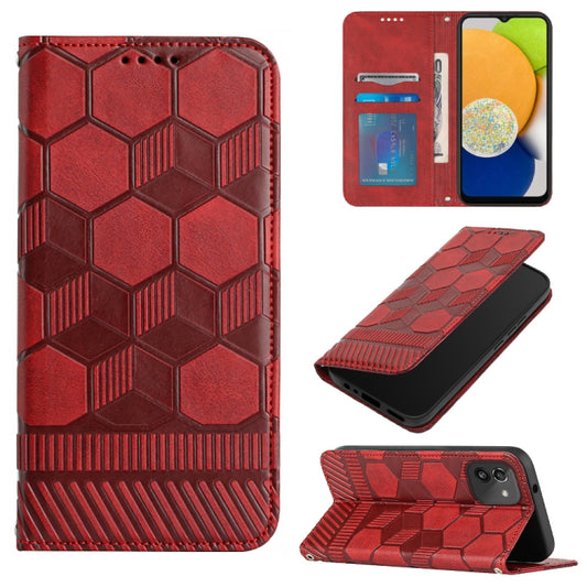 Football Texture Magnetic Leather Flip Phone Case, For Samsung Galaxy A03 164mm, For Samsung Galaxy A03s 164mm India, For Samsung Galaxy A03s 165.8mm US Version, For Samsung Galaxy A03s 166.5mm EU Version, For Samsung Galaxy A12 5G / M12 / F12