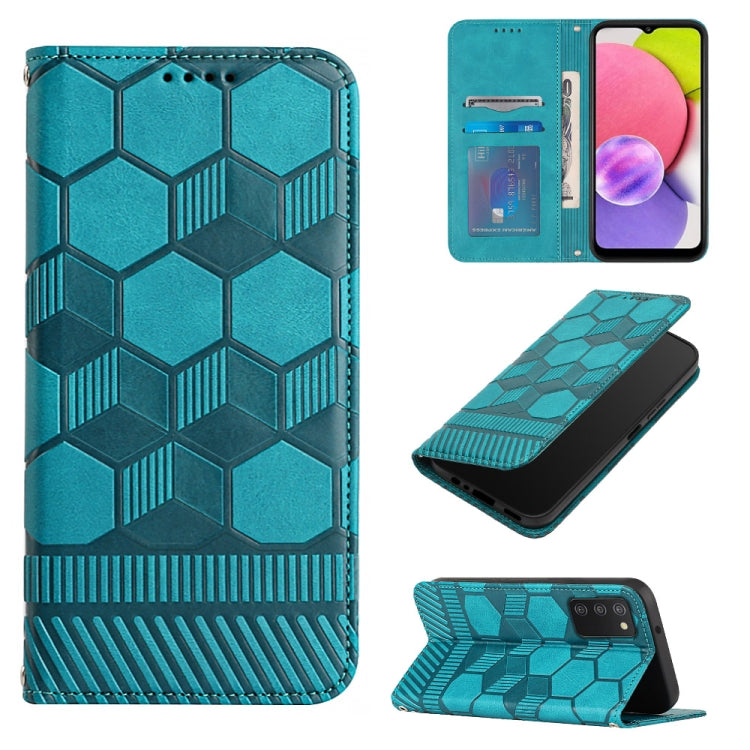 Football Texture Magnetic Leather Flip Phone Case, For Samsung Galaxy A03 164mm, For Samsung Galaxy A03s 164mm India, For Samsung Galaxy A03s 165.8mm US Version, For Samsung Galaxy A03s 166.5mm EU Version, For Samsung Galaxy A12 5G / M12 / F12         ...