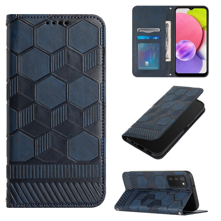 Football Texture Magnetic Leather Flip Phone Case, For Samsung Galaxy A03 164mm, For Samsung Galaxy A03s 164mm India, For Samsung Galaxy A03s 165.8mm US Version, For Samsung Galaxy A03s 166.5mm EU Version, For Samsung Galaxy A12 5G / M12 / F12         ...
