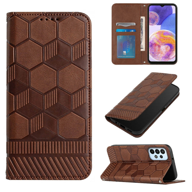 Football Texture Magnetic Leather Flip Phone Case, For Samsung Galaxy A03 164mm, For Samsung Galaxy A03s 164mm India, For Samsung Galaxy A03s 165.8mm US Version, For Samsung Galaxy A03s 166.5mm EU Version, For Samsung Galaxy A12 5G / M12 / F12         ...