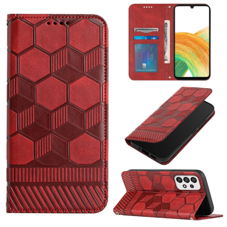 Football Texture Magnetic Leather Flip Phone Case, For Samsung Galaxy A03 164mm, For Samsung Galaxy A03s 164mm India, For Samsung Galaxy A03s 165.8mm US Version, For Samsung Galaxy A03s 166.5mm EU Version, For Samsung Galaxy A12 5G / M12 / F12         ...