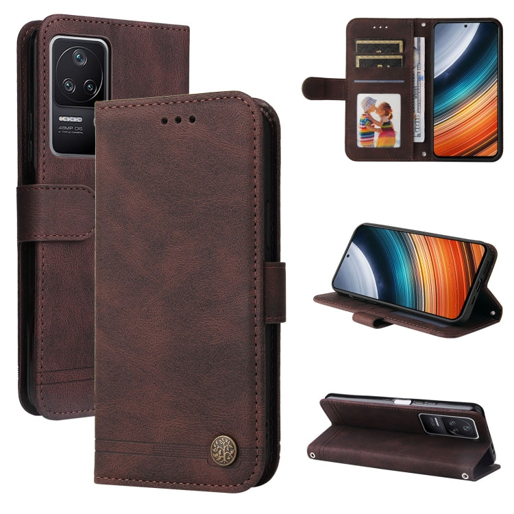 Skin Feel Life Tree Metal Button Leather Case, For Xiaomi Redmi K40S / Poco F4, For Xiaomi Redmi Note 11T Pro/Poco X4 GT