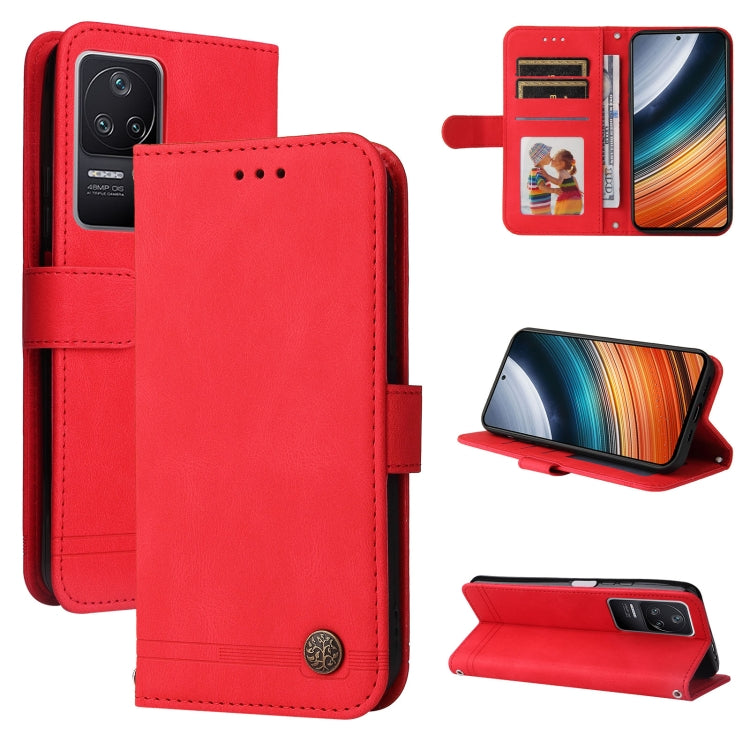 Skin Feel Life Tree Metal Button Leather Case, For Xiaomi Redmi K40S / Poco F4, For Xiaomi Redmi Note 11T Pro/Poco X4 GT