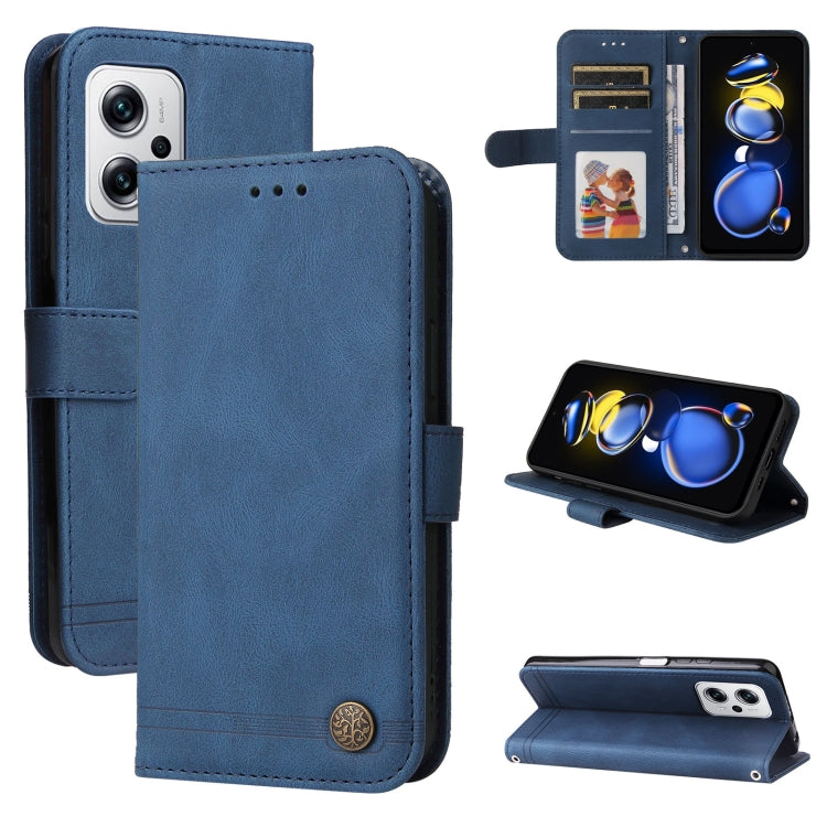 Skin Feel Life Tree Metal Button Leather Case, For Xiaomi Redmi K40S / Poco F4, For Xiaomi Redmi Note 11T Pro/Poco X4 GT