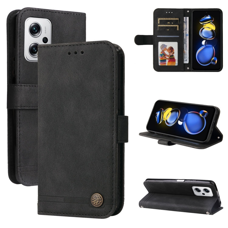 Skin Feel Life Tree Metal Button Leather Case, For Xiaomi Redmi K40S / Poco F4, For Xiaomi Redmi Note 11T Pro/Poco X4 GT