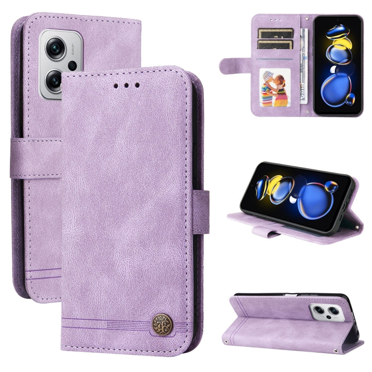 Skin Feel Life Tree Metal Button Leather Case, For Xiaomi Redmi K40S / Poco F4, For Xiaomi Redmi Note 11T Pro/Poco X4 GT