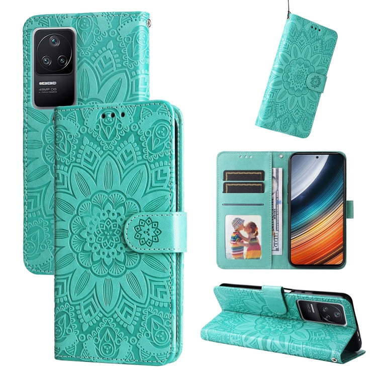 Embossed Sunflower Leather Phone Case, For Xiaomi Redmi K40S / Poco F4, For Xiaomi Redmi Note 11T Pro/Poco X4 GT, For Infinix Hot 12, For Infinix Hot 12 Play, For Infinix Smart 6