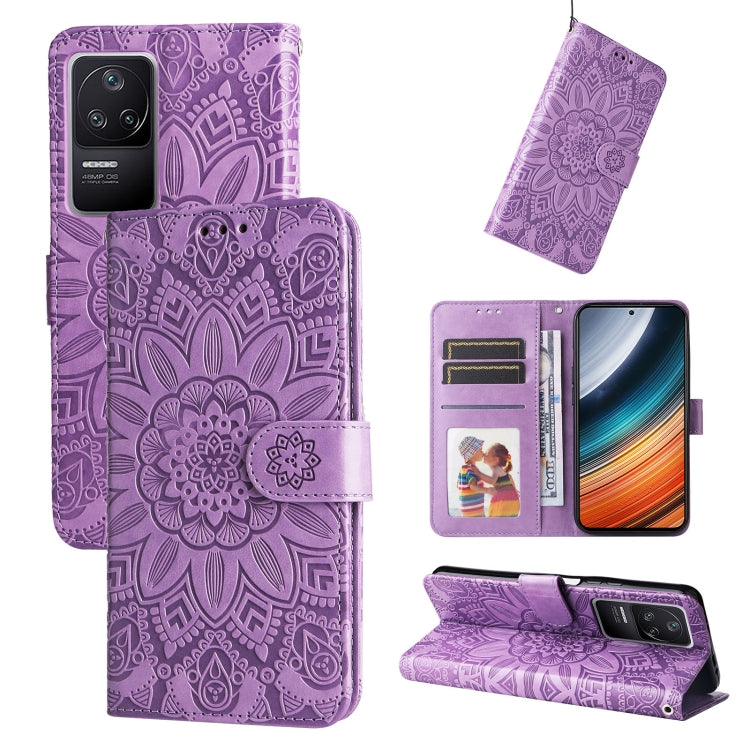 Embossed Sunflower Leather Phone Case, For Xiaomi Redmi K40S / Poco F4, For Xiaomi Redmi Note 11T Pro/Poco X4 GT, For Infinix Hot 12, For Infinix Hot 12 Play, For Infinix Smart 6
