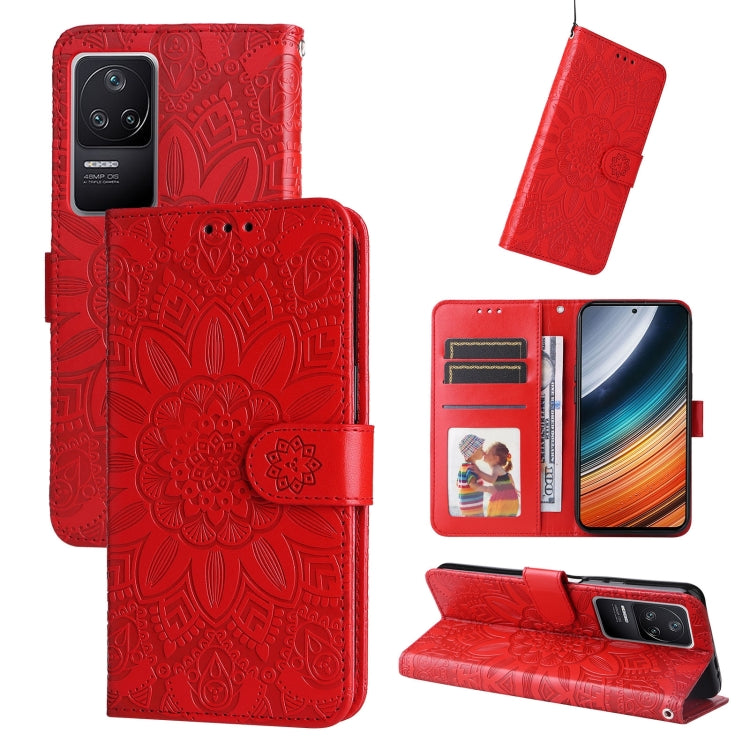 Embossed Sunflower Leather Phone Case, For Xiaomi Redmi K40S / Poco F4, For Xiaomi Redmi Note 11T Pro/Poco X4 GT, For Infinix Hot 12, For Infinix Hot 12 Play, For Infinix Smart 6