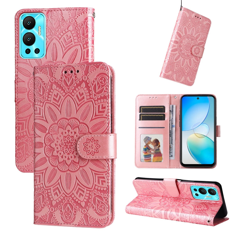 Embossed Sunflower Leather Phone Case, For Xiaomi Redmi K40S / Poco F4, For Xiaomi Redmi Note 11T Pro/Poco X4 GT, For Infinix Hot 12, For Infinix Hot 12 Play, For Infinix Smart 6