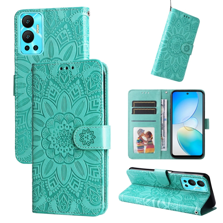 Embossed Sunflower Leather Phone Case, For Xiaomi Redmi K40S / Poco F4, For Xiaomi Redmi Note 11T Pro/Poco X4 GT, For Infinix Hot 12, For Infinix Hot 12 Play, For Infinix Smart 6