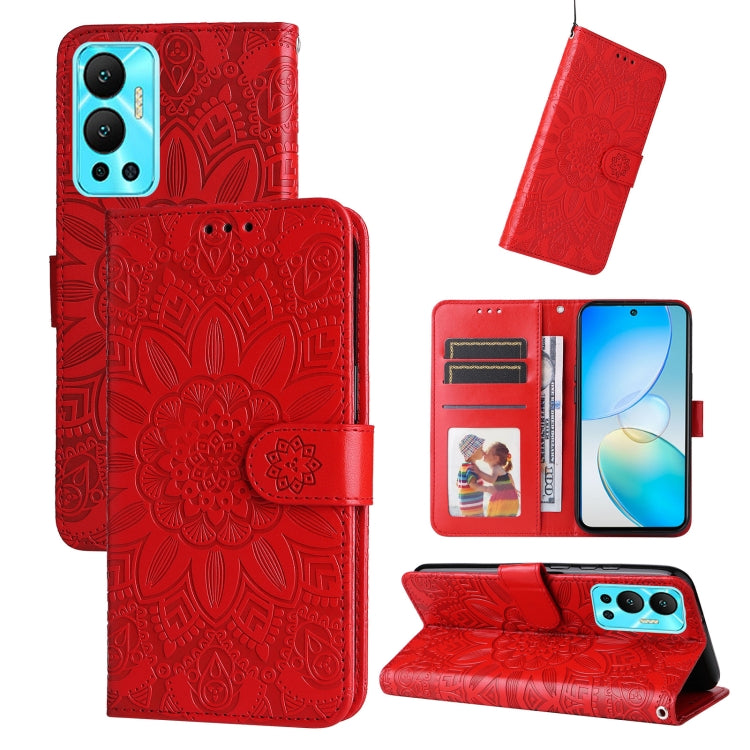 Embossed Sunflower Leather Phone Case, For Xiaomi Redmi K40S / Poco F4, For Xiaomi Redmi Note 11T Pro/Poco X4 GT, For Infinix Hot 12, For Infinix Hot 12 Play, For Infinix Smart 6