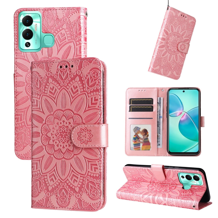 Embossed Sunflower Leather Phone Case, For Xiaomi Redmi K40S / Poco F4, For Xiaomi Redmi Note 11T Pro/Poco X4 GT, For Infinix Hot 12, For Infinix Hot 12 Play, For Infinix Smart 6