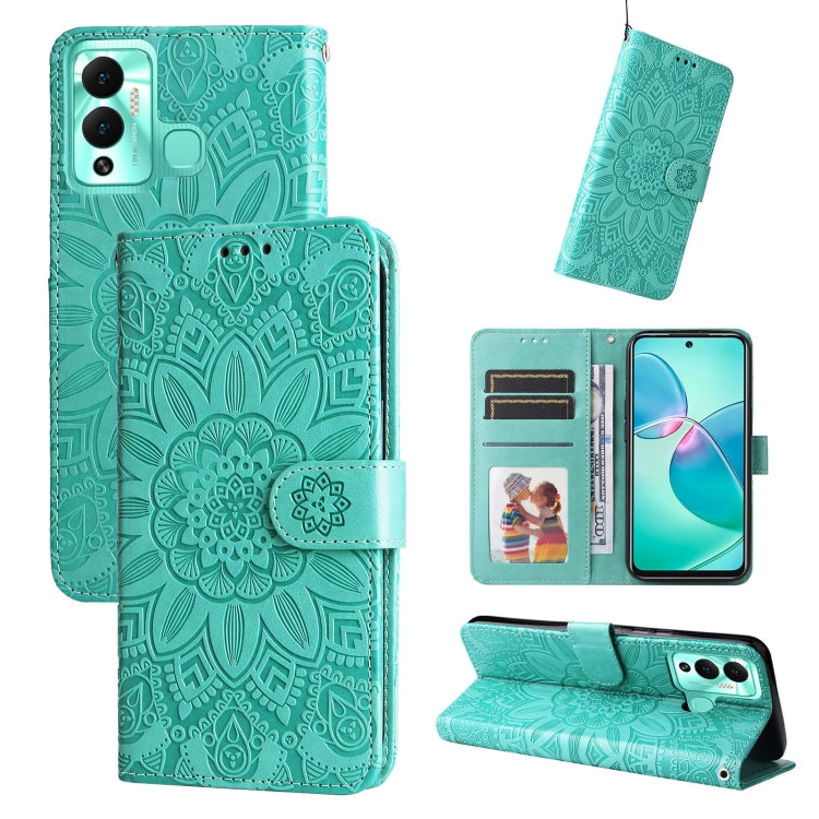 Embossed Sunflower Leather Phone Case, For Xiaomi Redmi K40S / Poco F4, For Xiaomi Redmi Note 11T Pro/Poco X4 GT, For Infinix Hot 12, For Infinix Hot 12 Play, For Infinix Smart 6