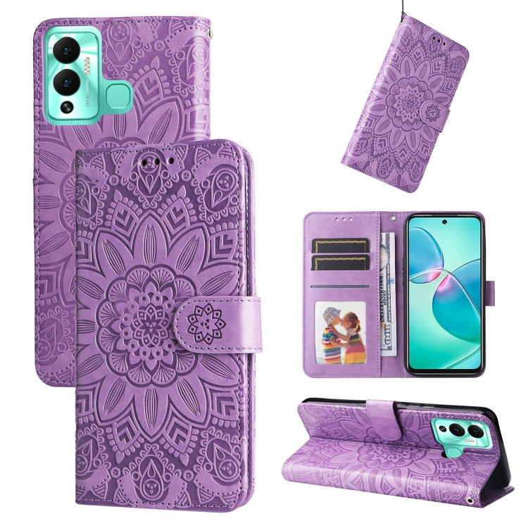 Embossed Sunflower Leather Phone Case, For Xiaomi Redmi K40S / Poco F4, For Xiaomi Redmi Note 11T Pro/Poco X4 GT, For Infinix Hot 12, For Infinix Hot 12 Play, For Infinix Smart 6