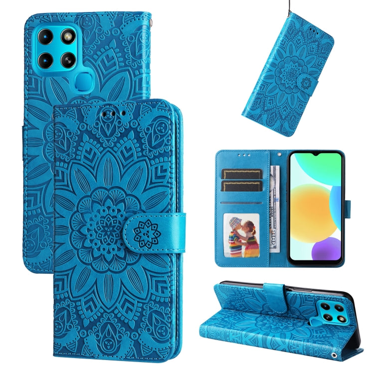 Embossed Sunflower Leather Phone Case, For Xiaomi Redmi K40S / Poco F4, For Xiaomi Redmi Note 11T Pro/Poco X4 GT, For Infinix Hot 12, For Infinix Hot 12 Play, For Infinix Smart 6