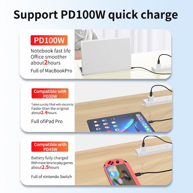 100W USB-C / Type-C to USB-C / Type-C Fast Charging Data Cable, 0.5m, 1m, 2m, 3m