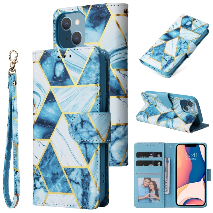 Marble Bronzing Stitching Horizontal Flip PU Leather Case, For iPhone 14, For iPhone 14 Plus, For iPhone 14 Pro, For iPhone 14 Pro Max