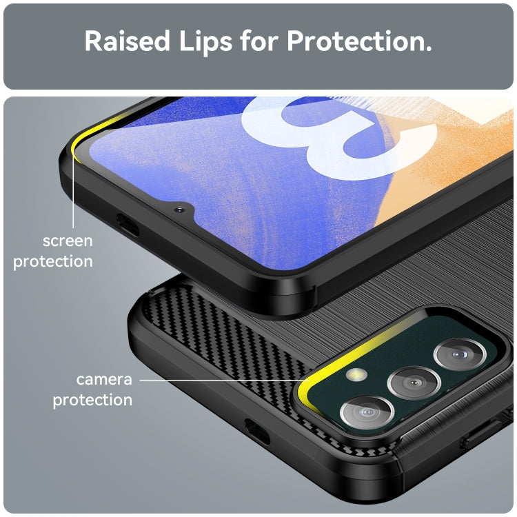 Brushed Texture Carbon Fiber TPU Phone Case, For Samsung Galaxy F13, For Samsung Galaxy M13 4G