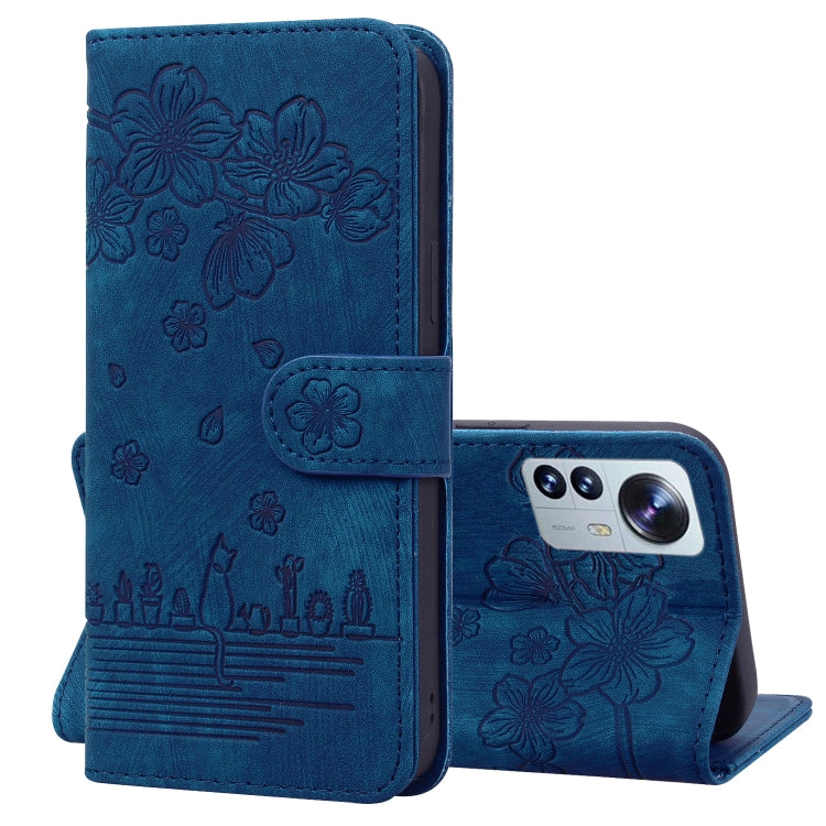 Cartoon Sakura Cat Embossed Leather Phone Case, For Xiaomi Poco F4 GT, For Xiaomi Poco M3 / Redmi 9T Global, For Xiaomi Poco X3 / X3 NFC, For Xiaomi Redmi K40 / K40 Pro, For Xiaomi Redmi Note 11 Pro 4G / 5G, For Xiaomi Poco M4 Pro 4G Global            ...