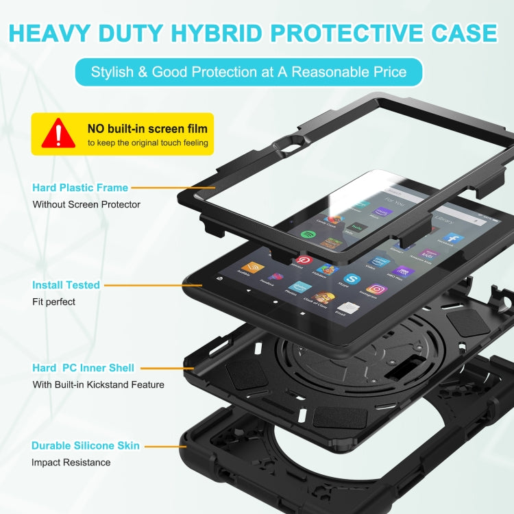 Hard PC Soft Silicone Full Body Tablet Case, For Amazon Kindle Fire 7 2022