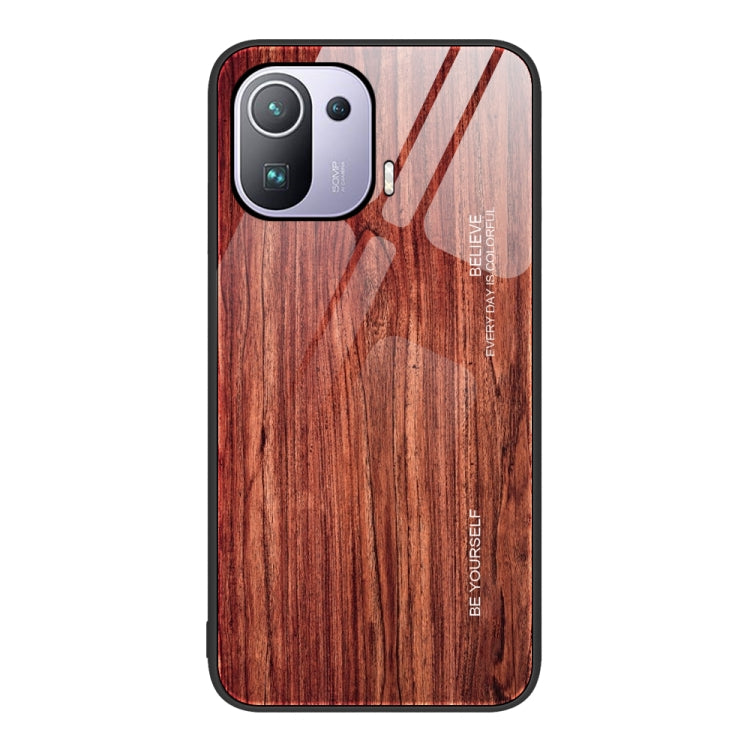 Wood Grain Glass Protective Case, For Xiaomi Mi 11 Pro, For Xiaomi Poco X4 Pro 5G, For Xiaomi Poco M4 Pro 4G, For Xiaomi Mi 11 Ultra, For Xiaomi 12 Pro