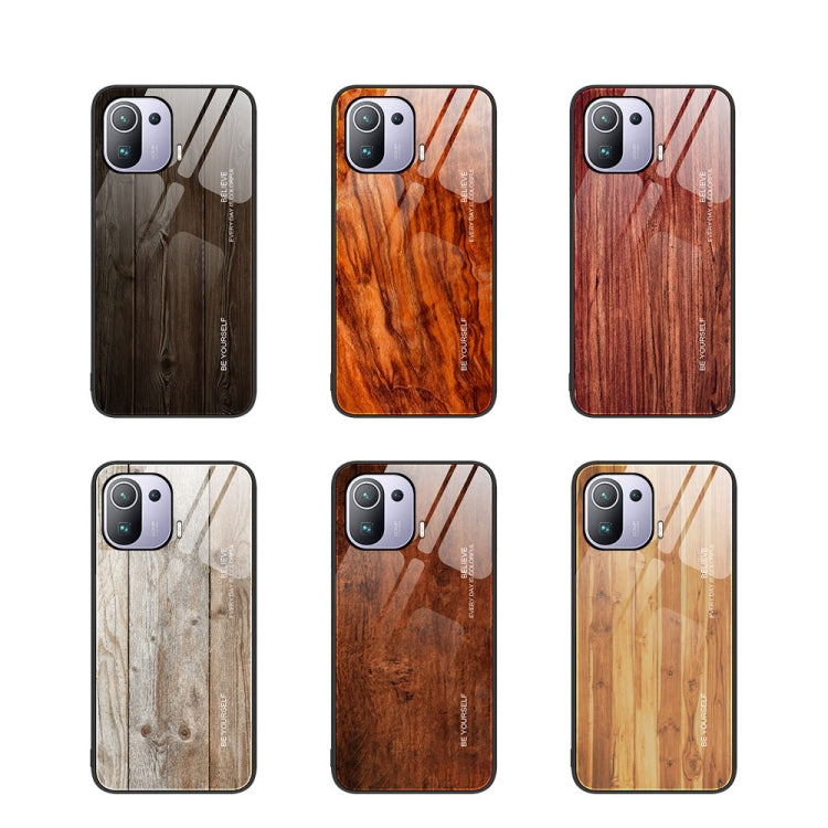 Wood Grain Glass Protective Case, For Xiaomi Mi 11 Pro, For Xiaomi Poco X4 Pro 5G, For Xiaomi Poco M4 Pro 4G, For Xiaomi Mi 11 Ultra, For Xiaomi 12 Pro