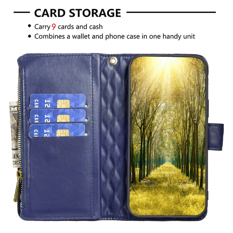 Diamond Lattice Zipper Wallet Leather Flip Phone Case, For Motorola Moto G42 4G, For Motorola Moto G62, For Nothing Phone 1, For OPPO A57 4G, For Realme C30