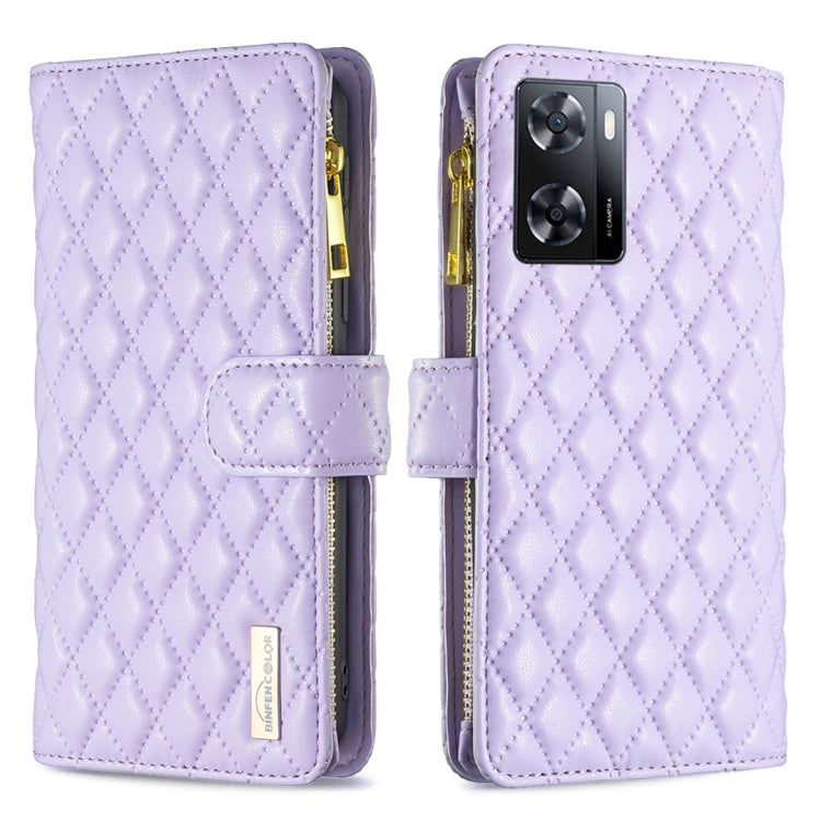 Diamond Lattice Zipper Wallet Leather Flip Phone Case, For Motorola Moto G42 4G, For Motorola Moto G62, For Nothing Phone 1, For OPPO A57 4G, For Realme C30