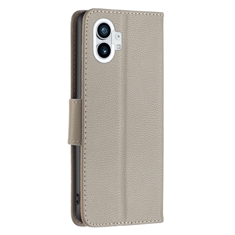 Litchi Texture Pure Color Leather Phone Case, For Nothing Phone 1