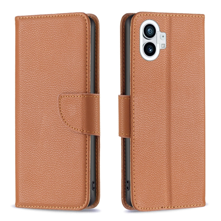 Litchi Texture Pure Color Leather Phone Case, For Nothing Phone 1