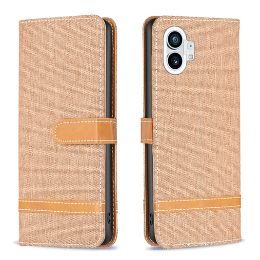 Color Matching Denim Texture Leather Phone Case, For Nothing Phone 1