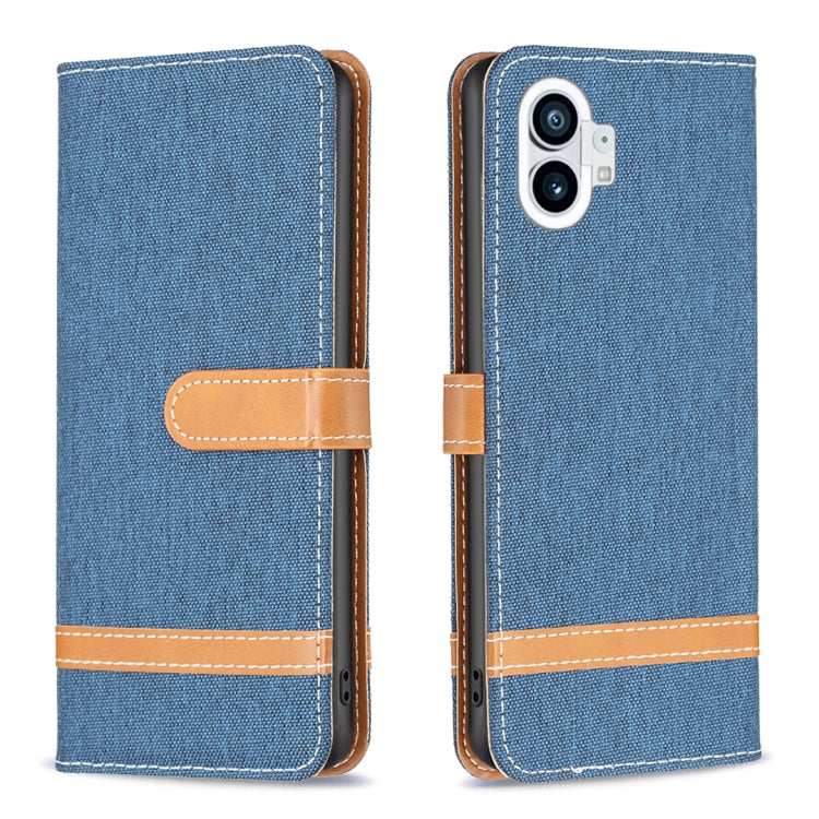 Color Matching Denim Texture Leather Phone Case, For Nothing Phone 1