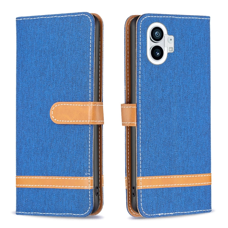 Color Matching Denim Texture Leather Phone Case, For Nothing Phone 1