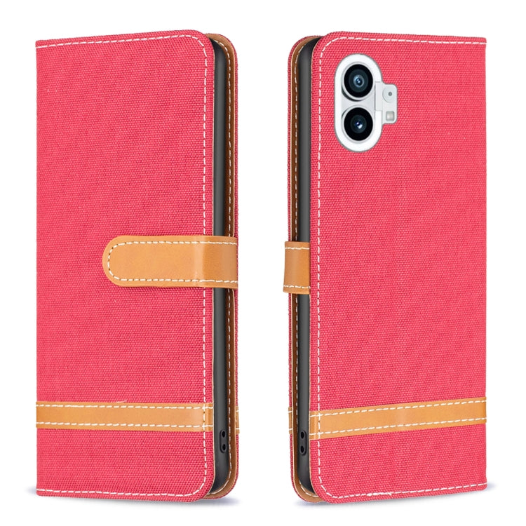 Color Matching Denim Texture Leather Phone Case, For Nothing Phone 1