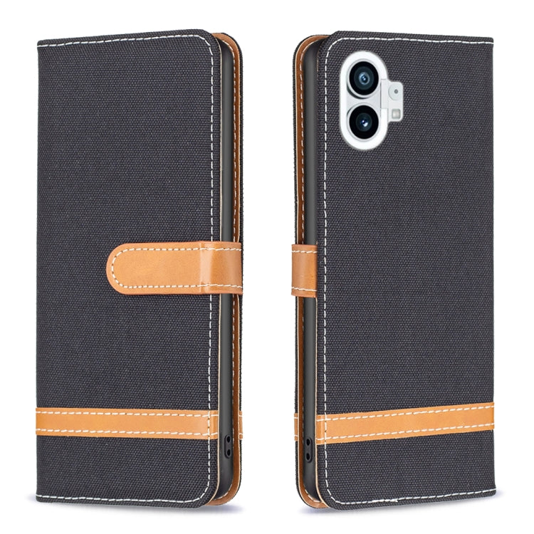 Color Matching Denim Texture Leather Phone Case, For Nothing Phone 1