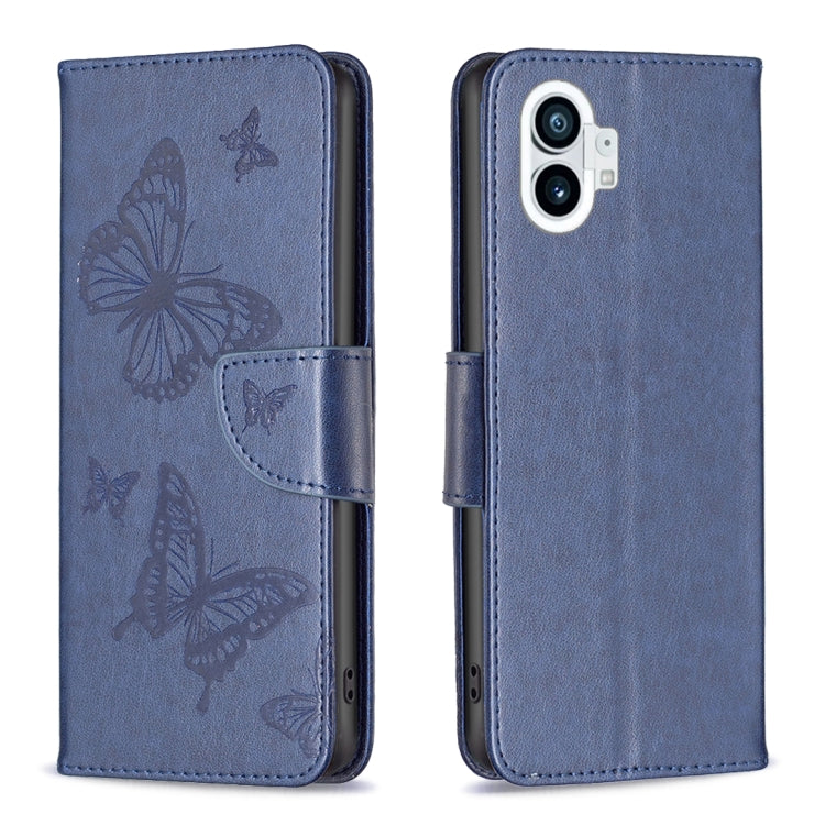 Two Butterflies Embossing Leather Phone Case, For Nothing Phone 1