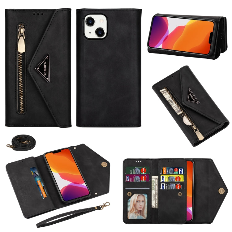 Skin Feel Zipper Horizontal Flip Leather Case, For iPhone 14, For iPhone 14 Max, For iPhone 14 Pro, For iPhone 14 Pro Max