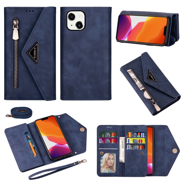 Skin Feel Zipper Horizontal Flip Leather Case, For iPhone 14, For iPhone 14 Max, For iPhone 14 Pro, For iPhone 14 Pro Max
