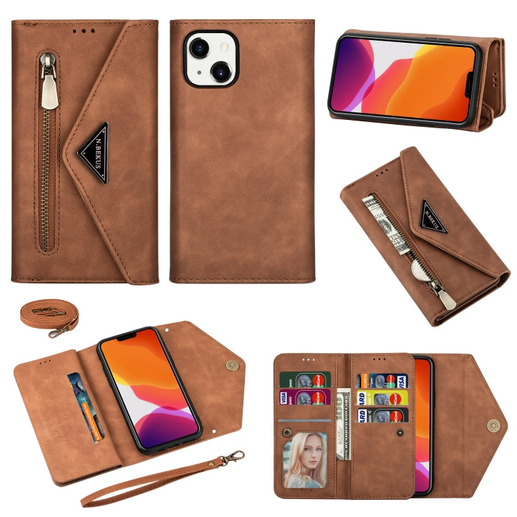 Skin Feel Zipper Horizontal Flip Leather Case, For iPhone 14, For iPhone 14 Max, For iPhone 14 Pro, For iPhone 14 Pro Max